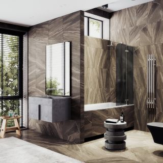 Шторка на ванну MaybahGlass MGV-919-4 99см хром глянцевый