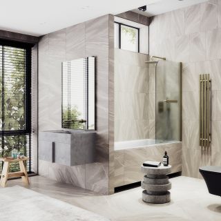 Шторка на ванну MaybahGlass MGV-775-2 50см бронза