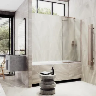 Шторка на ванну MaybahGlass MGV-91-2у 50см бронза