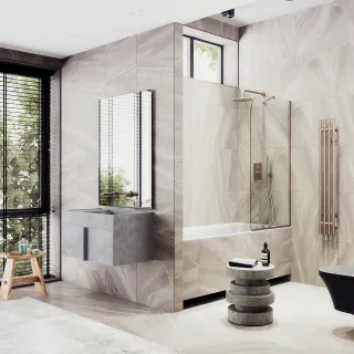 Шторка на ванну MaybahGlass MGV-61-2у 50см бронза