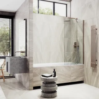 Шторка на ванну MaybahGlass MGV-63-2ш 70см бронза