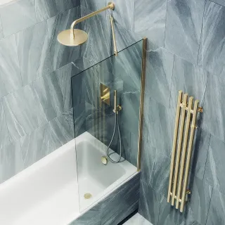 Шторка на ванну MaybahGlass MGV-248-3ш 30см золото