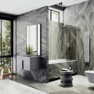 Шторка на ванну MaybahGlass MGV-71-1ш 90см белый