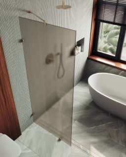 Душевая перегородка MaybahGlass MGD-265-2 79см бронза