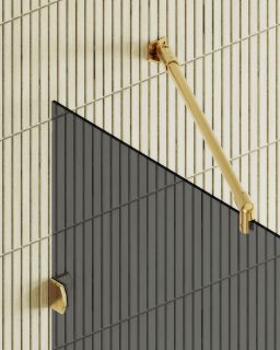 Душевая перегородка MaybahGlass MGD-274-3 79см золото