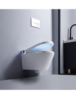 Электронный подвесной унитаз-биде TIMO TЕ-751B белый/черная панель