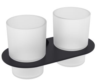 Стакан для ванной комнаты Raglo R300.08.06 двойной чёрный