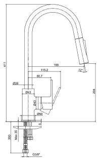 Смеситель для кухни E.C.A. Nita 102118129EX хром