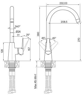 Смеситель для кухни Paulmark Holstein Ho212065-401 антрацит