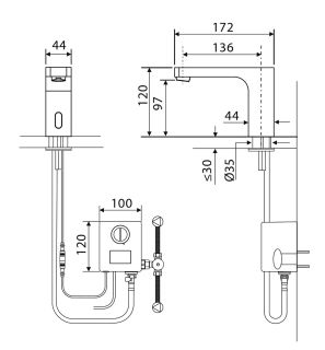 Смеситель для раковины Timo Torne 4313/00F сенсорный хром