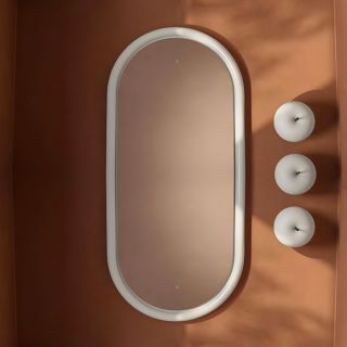 Зеркало Artceram Milano ACS019 05 00 рама керамическая с подсветкой белое