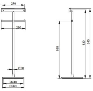 Напольная стойка для пульта управления TOTO Neorest YH63SDT1 с двумя держателями для туалетной бумаги хром