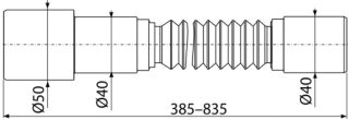 Гибкое соединение AlcaPlast 50/40x40 A795