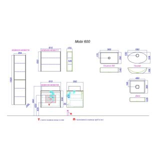 Aqwella Mobi комплект дверей пенала, цвет дуб балтийский, 35 см