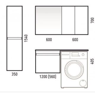 Тумба под раковину для стиральной машины Corozo Альтаир 120 белый SD-00000501