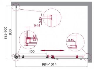 Душевой уголок BelBagno прямоугольный хром ACQUA-AH-1-100/90-C-Cr