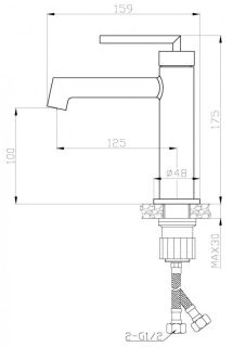 Смеситель для раковины BelBagno ACQUA-LVM-NERO чёрный