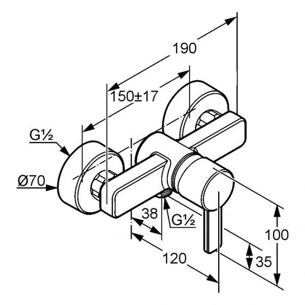 Смеситель для душа Kludi Zenta хром 388700575