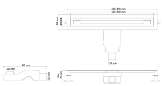 Душевой лоток Boheme Premium Trendy 983-80-BRB 80 см брашированная бронза