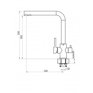 Смеситель для кухни Dr. Gans Акцент с подключением к фильтру графит