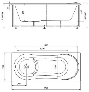 Акриловая ванна АКВАТЕК Афродита 170x70 см без гидромассажа