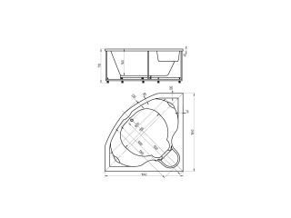 Акриловая ванна АКВАТЕК Сириус 164x164 см без гидромассажа
