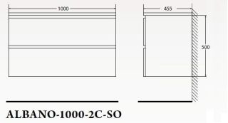 Тумба под раковину BelBagno подвесная 100x50см Rovere Vintage Bianco ALBANO-1000-2C-SO-RVB