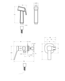 Гигенический душ со смесителем BelBagno ALBANO-HGN-CRM