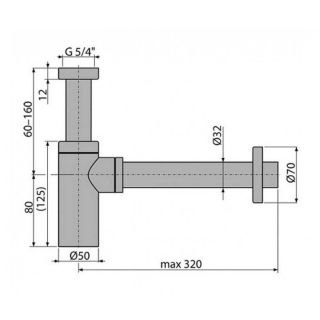 Сифон для раковины AlcaPlast круглый черный матовый A400BLACK