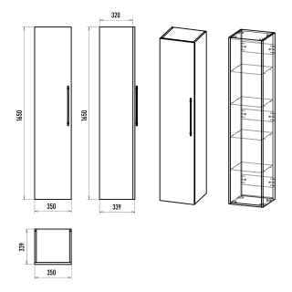 Подвесной шкаф - пенал Brevita Alicante ALI-05035-03 35см универсальный капучино