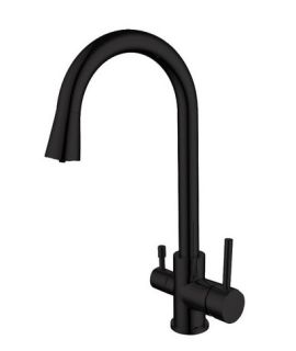 Смеситель для кухни Aquatek AQ1085MB с подключением к фильтру чёрный матовый