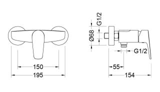 Комплект для душа Aquatek Бетта AQ1132MB чёрный матовый