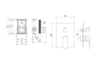 Встраиваемый смеситель для ванны Aquatek Оберон AQ1246BG шлифованное золото