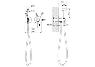 Гигиенический душ со смесителем Aquatek Европа AQ1319BG шлифованное золото