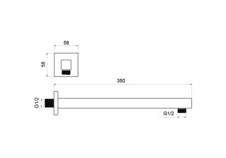 Держатель верхнего душа Aquatek AQ2175CR настенный 350 мм