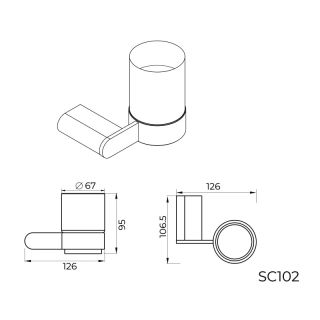 Стакан для ванной комнаты Knotlor SC102BS, сатин