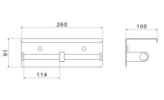 Бумагодержатель двойной с полкой Aquatek Оберон AQ4909BG шлифованное золото
