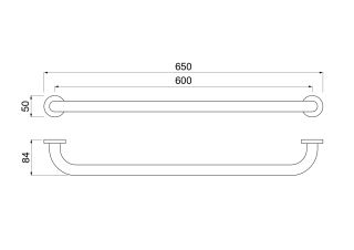 Поручень Aquatek AQ4996BG 65 см шлифованное золото