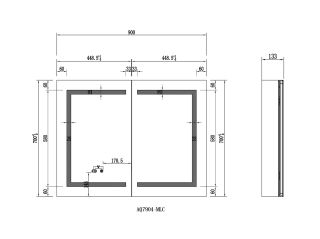 Зеркало-шкаф с подсветкой Aquatek AQ7904-MLC 90 см хром