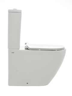 Чаша напольного унитаза AQUAme AQM1002 с крышкой-сиденьем белый глянцевый