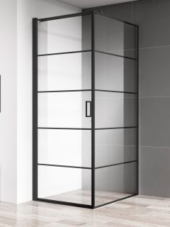 Душевой уголок AQUAme AQM5215-LH-9 90x90см чёрный матовый