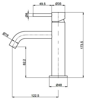 Смеситель для раковины AQUAme Siena AQM6210MB чёрный матовый