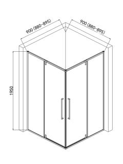 Душевой уголок AQUAme AQM7102-2-9 90x90см чёрный матовый
