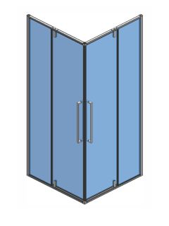 Душевой уголок AQUAme AQM7102-2-9 90x90см чёрный матовый