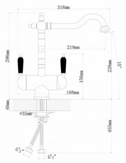 Смеситель для кухни Florentina Ария с подключением под фильтр антрацит