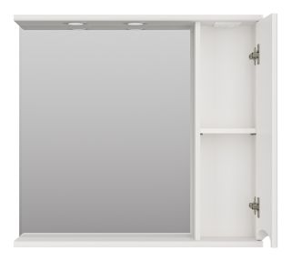 Зеркальный шкаф с подсветкой Misty Атлантик правый 80см белый