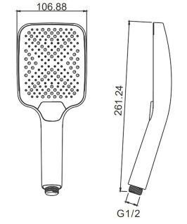 Лейка для душа Splenka S450.52.06 чёрный