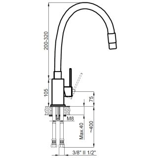 Смеситель для кухни AZARIO TASCO AZ-15494321 с гибким изливом