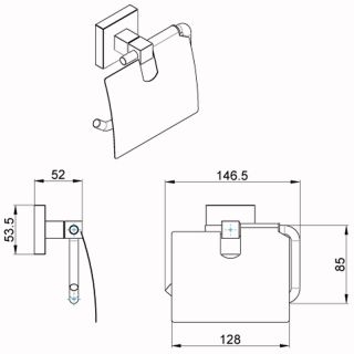 Бумагодержатель AZARIO RINA AZ-87010 с крышкой
