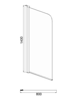 Шторка для ванны Azario MERRIT AZ-NF6211 800 BLACK 800х1400